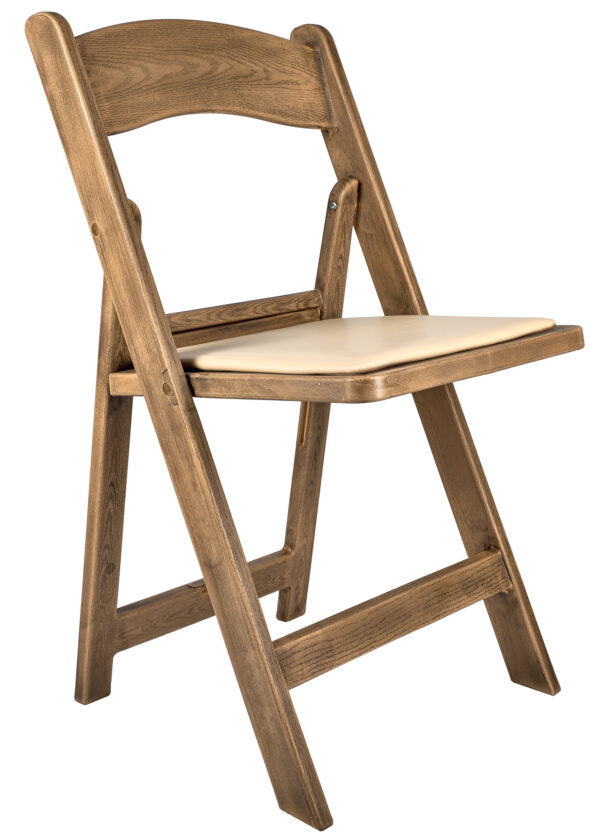 Chestnut WoodGrain™ Resin Steel Skeleton™ Folding Chair with Tan Seat (Per Chair Price Shown - Sold only in Quantities of 4)