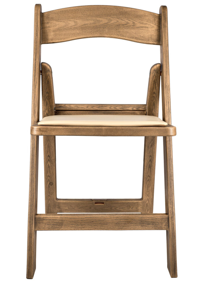 Chestnut WoodGrain™ Resin Steel Skeleton™ Folding Chair with Tan Seat (Per Chair Price Shown - Sold only in Quantities of 4)