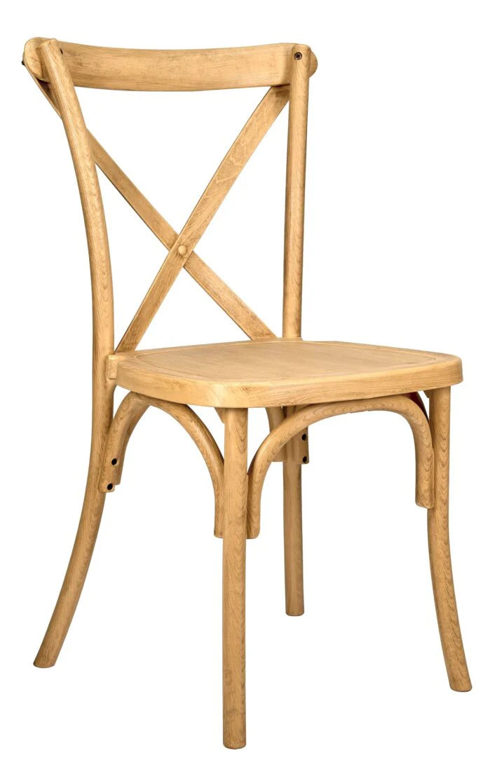 Natural ToughResin™ WoodGrain Cross Back Chair